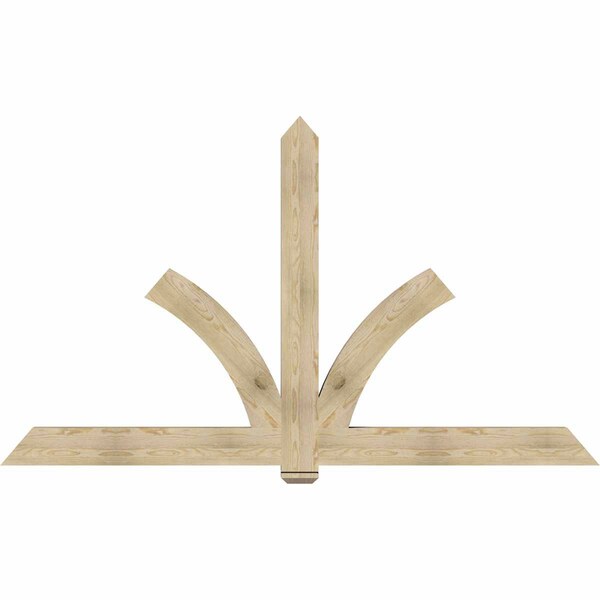 Ekena Millwork Redmond Rough Sawn Timber Gable Bracket, Douglas Fir, 96"W x 56"H x 4"D x 6"F, 14/12 Pitch GBW096X56X0406RED00RDF - main